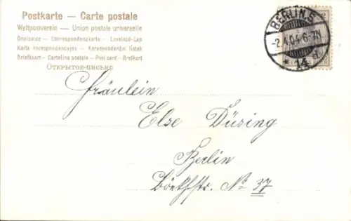 Ak Frohe Ostern, Hahn, Henne und Küken mit Osterhase und Ei