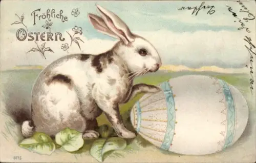 Litho Glückwunsch Ostern, Osterhase, Osterei