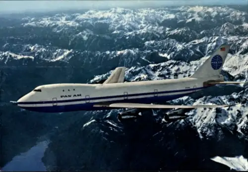 Ak Amerikanisches Passagierflugzeug der Pan American World Airways, Boeing 747