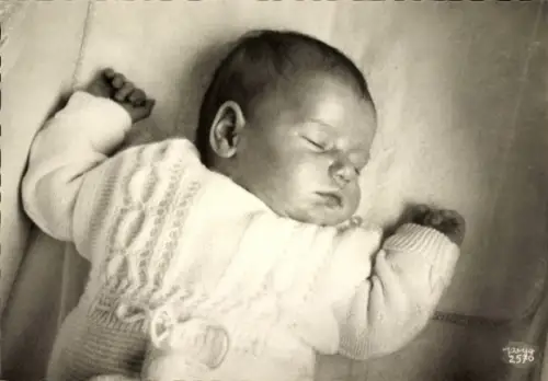 Ak Schlafendes Baby, Porträt