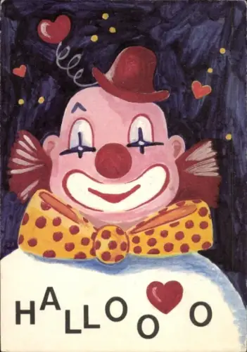Ak Clown, Gemaltes Porträt