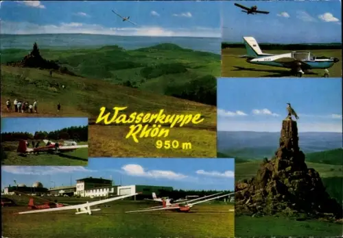 Ak Gersfeld in der Rhön Hessen, Segelflugzeuge auf der Wasserkuppe