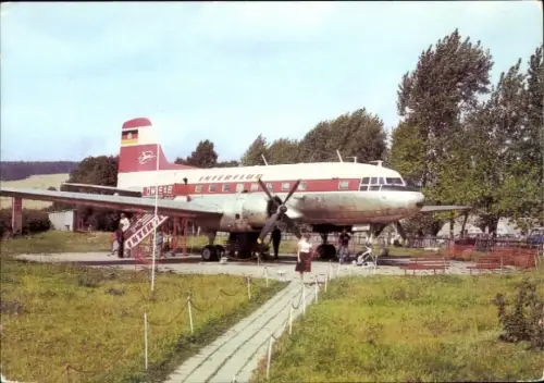 Ak Kämmerswalde Cämmerswalde Neuhausen im Erzgebirge, Flughafen, Interflug, IL 14, Flugzeug, Erho