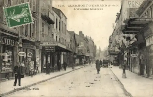 CPA Clermont Ferrand Puy de Dôme, Avenue Charras, Hotel Meuble