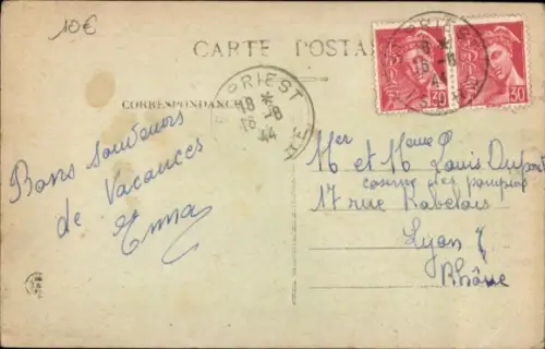 CPA Mions Isère, Entrée du Village