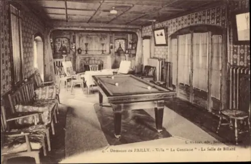 Ak Le Pailly Haute Marne, Domäne Pailly, Villa La Gentiane, Billardsaal