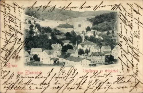 Ak Einsiedel Chemnitz, Ansicht von  Thalsperre,  Architektur, Landschaft