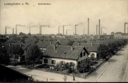 Ak Ludwigshafen am Rhein, Ludwigshafen a. Rh., Anilinfabriken, Häuser, Fabriken, Rauch