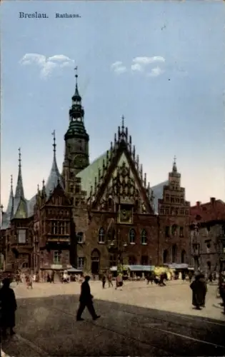 Ak Wrocław Breslau Schlesien, Rathaus