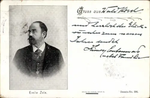 Ak Schriftsteller Emile Zola, Portrait