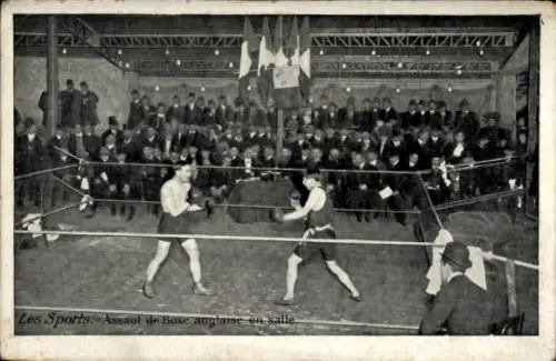Ak Sports, Assaut de Boxe anglaise en salle, Boxer beim Kampf, Boxring