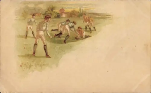 Künstler Ak Rugby, Spielszene