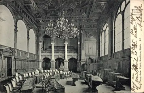 Ak Bern Stadt Schweiz, Parlamentsgebäude, Ständeratssaal