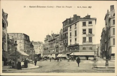CPA Saint Étienne Loire, Place du Peuple, Au Centre de la Loire