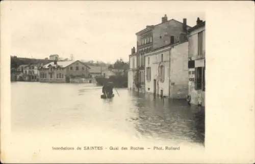 CPA Saintes-Charente-Maritime, Inondations, Quai des Roches