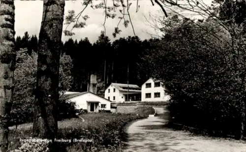 Ak Freiburg im Breisgau, Jugendherberge Freiburg, Wald, Gebäude, Straße