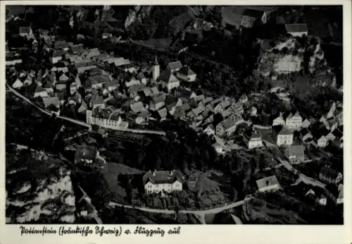 Ak Pottenstein in Oberfranken, Luftaufnahme von  fränkische Schweiz, viele Häuser