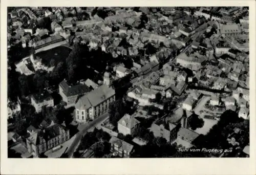 Ak Suhl in Thüringen, Luftaufnahme von  Gebäudeansichten,  Architektur