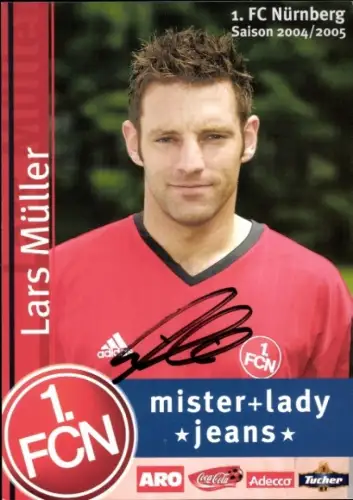 Autogrammkarte Fußballer Lars Müller, 1. FC Nürnberg, Autogramm