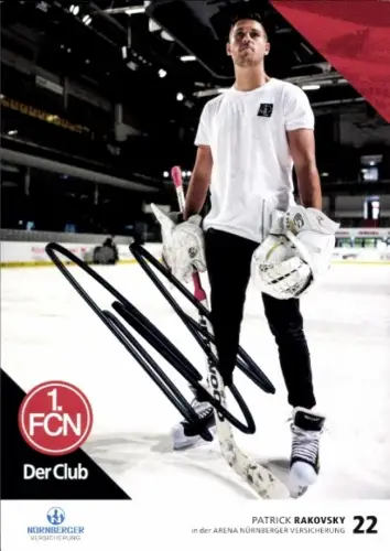 Autogrammkarte Fußballer Patrick Rakovsky, 1. FC Nürnberg, Autogramm, Eishockey