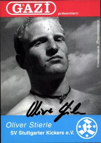 Autogrammkarte Fußballer Oliver Stierle, Stuttgarter Kickers, Autogramm