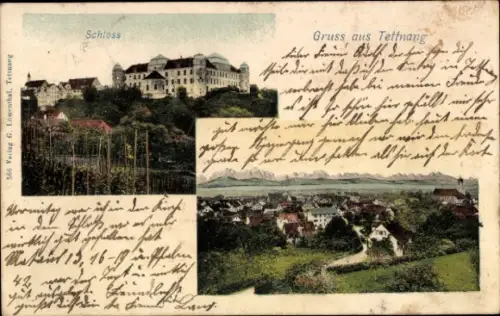 Ak Tettnang in Württemberg, Gesamtansicht, Schloss