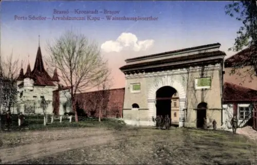 Ak Brașov Brassó Kronstadt Rumänien, Waisenhausgässertor
