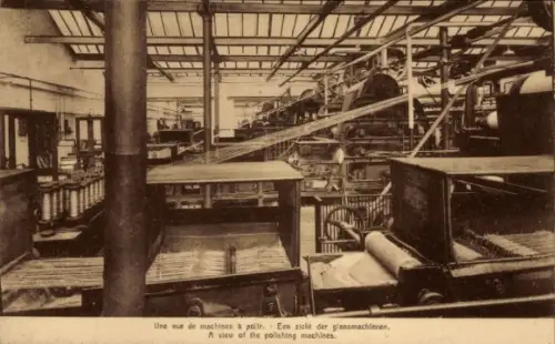 Ak Bruxelles Brüssel, machines a polir, Société Anonyme Flandria, Maschinen in Fabrikhalle
