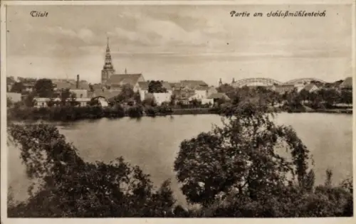 Ak Sowjetsk Tilsit Ostpreußen, Schlossmühlenteich