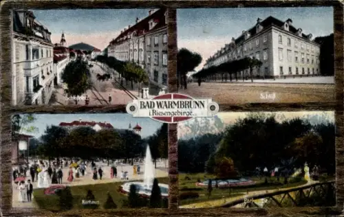 Ak Cieplice Śląskie Zdrój Bad Warmbrunn Riesengebirge Schlesien, Schoss, Kurhaus