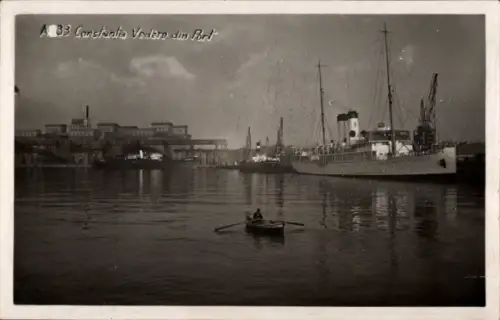 Foto Ak Constanța Konstanza Rumänien, Hafen, Dampfschiff