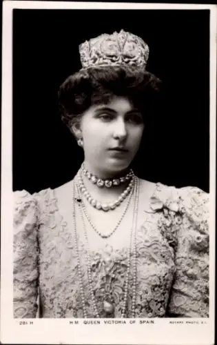Ak H.M. Queen Victoria of Spain, Portrait