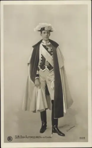 Ak König Alfons XIII von Spanien, Portrait