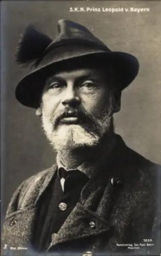 Ak Prinz Leopold von Bayern, Portrait mit Hut