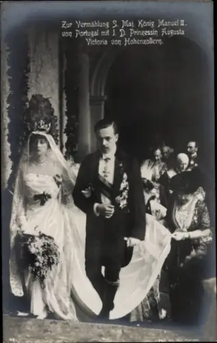 Ak König Manuel II. von Portugal mit Prinzessin Augusta Victoria v. Hohenzollern
