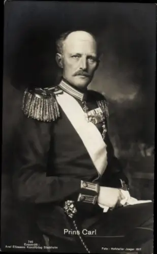 Ak Prinz Carl von Schweden, Portrait, Blauer Prinz
