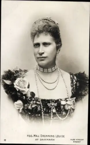 Ak Königin Louise von Dänemark, Portrait