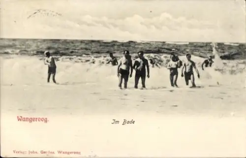 Ak Nordseebad Wangeroog Wangerooge in Ostfriesland, Im Bade, Badegäste am Strand