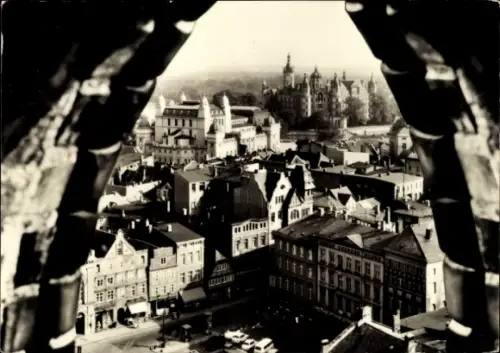 Ak Schwerin in Mecklenburg, Markt, Blick über die Dächer
