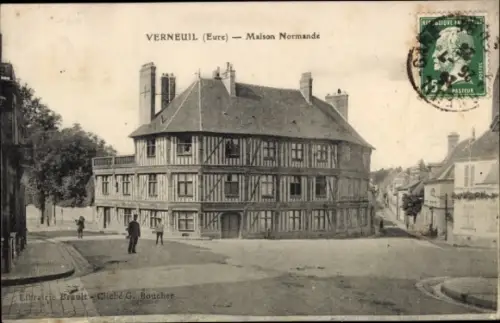 Ak Verneuil Eure, Maison Normande