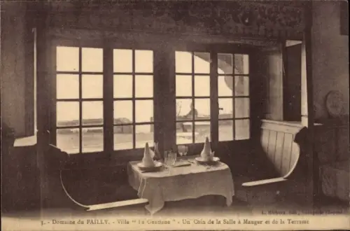 CPA Jura, Domaine du Pailly, Villa La Gentiane, un Coin de la Salle à Manger et de la Terrasse