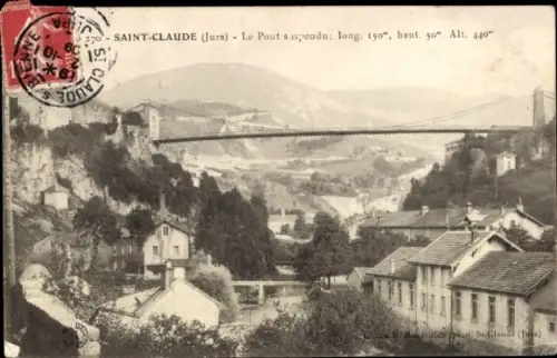 CPA Saint-Claude Jura, Pont suspendu