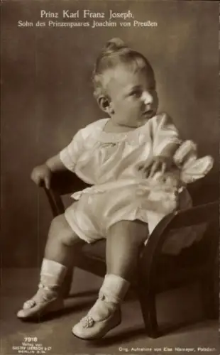 Ak Prinz Karl Franz Joseph, Sohn des Prinzenpaares Joachim von Preußen