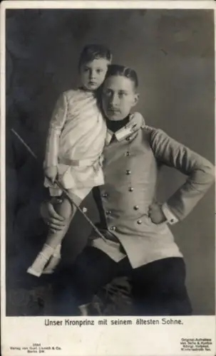 Ak Kronprinz Wilhelm von Preußen mit seinem ältesten Sohn