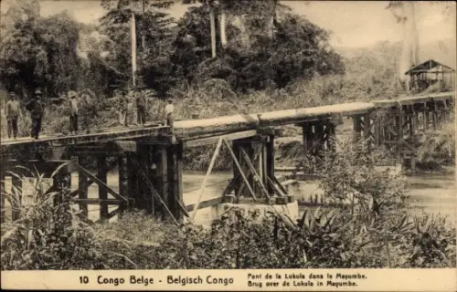 Ganzsachen Ak Mayumbe DR Kongo Zaire, Brücke, Lukula
