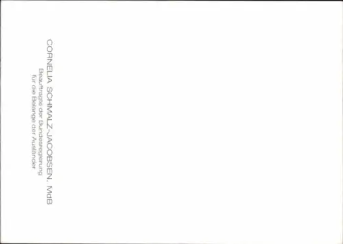 Ak Politikerin Cornelia Schmalz-Jacobsen, Autogramm