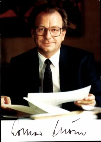 Ak Politiker Lothar Späth, Ministerpräsident des Landes Baden-Württemberg, Autogramm