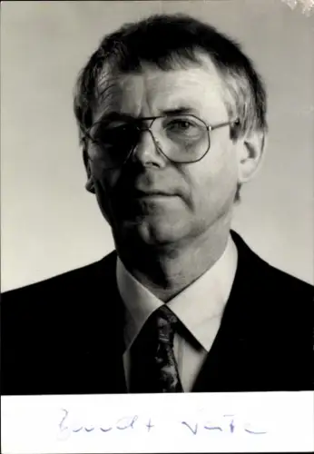 Foto Politiker Berndt Seite, Ministerpräsident des Landes Mecklenburg-Vorpommern, Autogramm