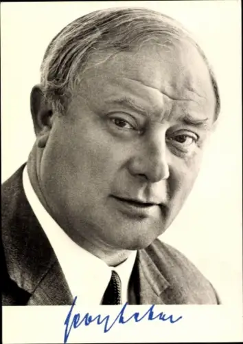 Ak Politiker Georg Leber, Bundesminister für Verkehr, SPD, Autogramm