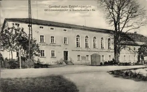 Ak Geissmannsdorf Geißmannsdorf Bischofswerda in Sachsen, Gasthof zum Erblehngericht, Geißmannsdo